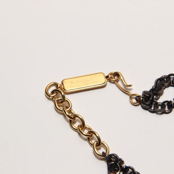 Vintage 80s Yves Saint Laurent Vermeil Gold & Gunmetal Necklace Limited Edition - Picture 5 of 6